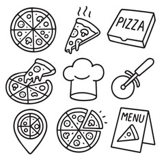Pizza Collection: Icons for Pizzeria and Food Service