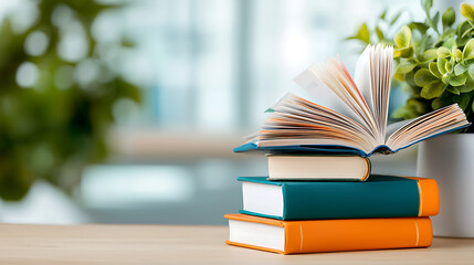 Engaging reading experience modern workspace still life bright environment close-up knowledge exploration