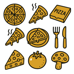 Delicious Pizza Elements for Food Business Promotion