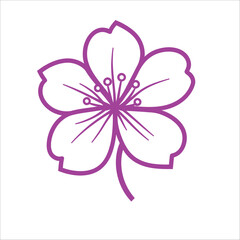 Pink Flower Vector &ndash; Elegant Floral Illustration for Spring, Nature, and Decorative Design Beautiful Flower Illustration for Invitations, Cards, and Art Projects