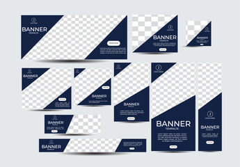 10 Web Banner Templates | Multipurpose Website Header Design.set of web banners of different sizes.Abstract banner design web template Set, Horizontal header web banner