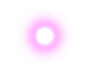Pink gradient circle glowing light isolated on transparent background