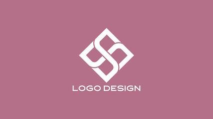 Obraz premium SS Lettermark Logo in Interlocking Diamond Shape – Minimal and Elegant Branding Symbol