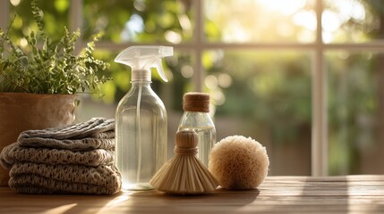 Eco-Friendly Cleaning Essentials in Natural Light