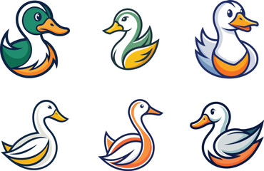 Obraz premium Adorable Duck Mascot Designs Perfect for Branding Logos Childrens Books and Websites