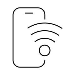 Smartphone Blue Line Editable Stroke Icon. Mobile Phone Functions, Settings, Technology, Apps, Security, Shopping, Mobile Wallet, Marketing, Promotion, Communication Vector Illustration