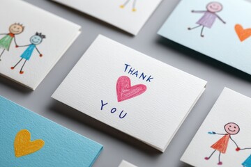 Colorful cards with heartfelt messages showcase creativity and g