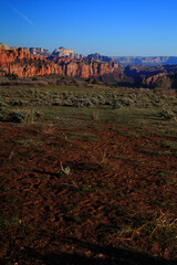 Vertical panoramic photo. Evening landscape of a mountain range in Utah. USA. 2023