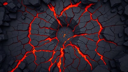 Amazing Abstract View Rocky Terrain Central Crater