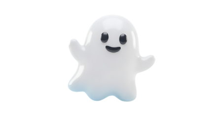 Pixelated Ghost A Friendly Spectral Figure isolated on transparent baackground