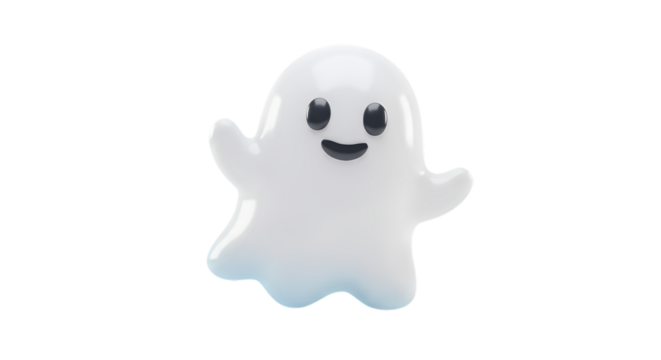 Pixelated Ghost A Friendly Spectral Figure isolated on transparent baackground