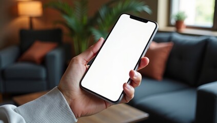 Man holding a smart blank display tablet for business communication