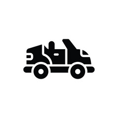A premium glyph icon of convertible car design