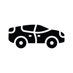 A trendy glyph icon of luxurious sedan car