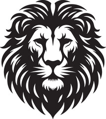 a silhouette lion face vector