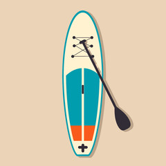 Vector illustration of a paddle board