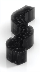 Black Dominos Arranged in a Winding Chain on White