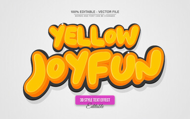 Yellow Joyfun Retro 3D Text Effect Editable