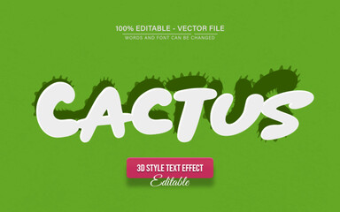 White Cactus 3D Text Effect Editable