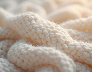 close up of knitted wool
