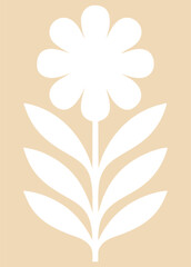 Boho minimalistic floral  trendy illustration ideal for poster, card, cover, banner or background. Vector illustration.