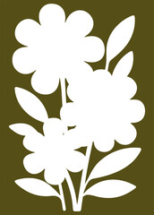 Boho minimalistic floral  trendy illustration ideal for poster, card, cover, banner or background. Vector illustration.