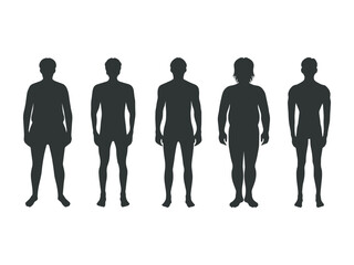 Body shape shadow men vector