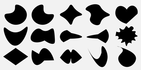 Irregular blob shape vector illustration set