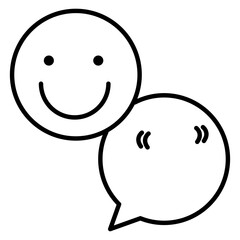 Smiley face inside a chat bubble, symbolizing positive feedback, happy communication, 