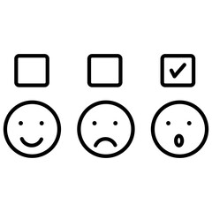 Customer experience and satisfaction. Rating emoji, feedback emoji