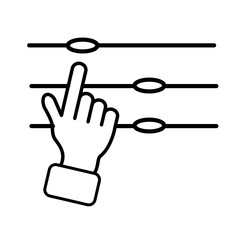 Hand gesture icons showing different signs and directions