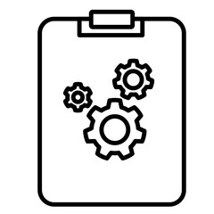 Gear icon. Setting symbol. Cogwheel clipboard Outline Icon
