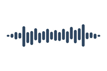 Audio Waveform Vector Icon. Sound Wave Symbol Isolated on White Background, Music Equalizer Graphic for Audio Apps, Podcasts, and Media Design