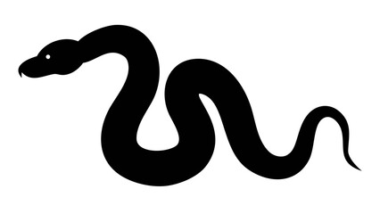 Naklejka premium Black and white snake vector illustration for a reptile symbol design