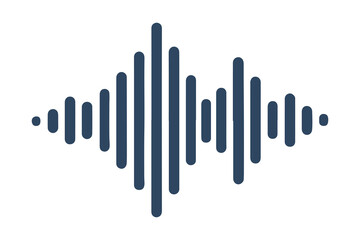 Audio Waveform Vector Icon. Sound Wave Symbol Isolated on White Background, Music Equalizer Graphic for Audio Apps, Podcasts, and Media Design