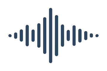 Audio Waveform Vector Icon. Sound Wave Symbol Isolated on White Background, Music Equalizer Graphic for Audio Apps, Podcasts, and Media Design