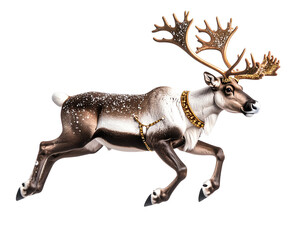 Obraz premium Flying Reindeer with Harness – Magical Christmas