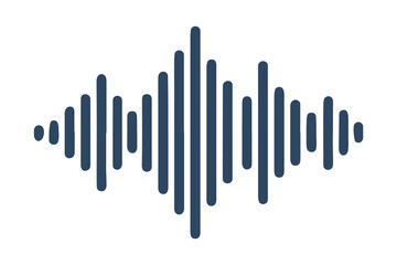 Audio Waveform Vector Icon. Sound Wave Symbol Isolated on White Background, Music Equalizer Graphic for Audio Apps, Podcasts, and Media Design