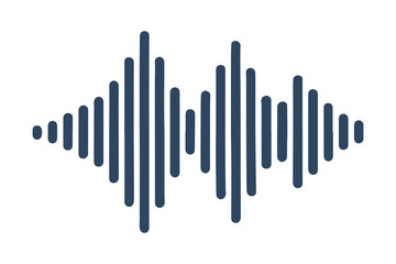 Audio Waveform Vector Icon. Sound Wave Symbol Isolated on White Background, Music Equalizer Graphic for Audio Apps, Podcasts, and Media Design