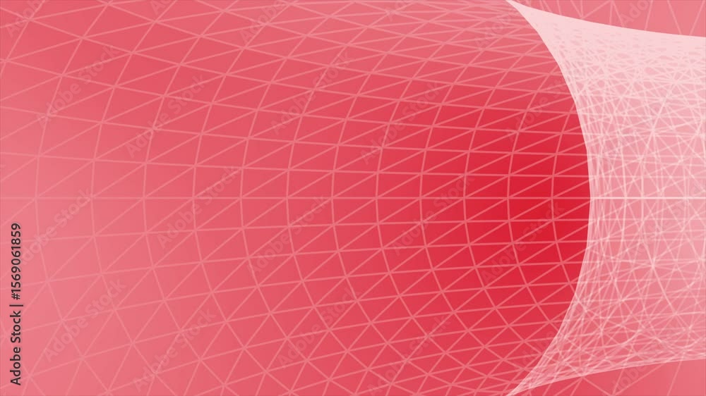 Poster red color lines and dots mesh pattern flyling through 3d tunnel modern design loop able geometrical 