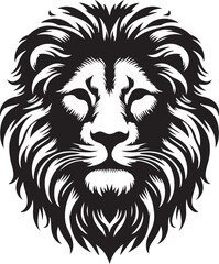 Obraz premium a silhouette lion face vector
