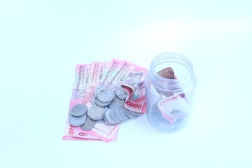 Putting aside money for savings. Saving money for the future