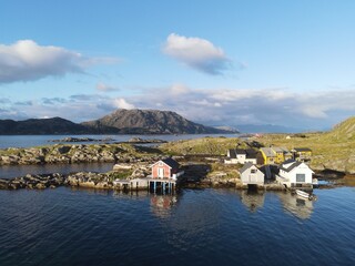 Fototapeta premium Cinematic Aerial Views of Norway – Majestic Fjords, Mountains, and Untouched Nature