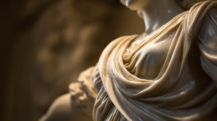 Marble justice statue drapery. Legal concept