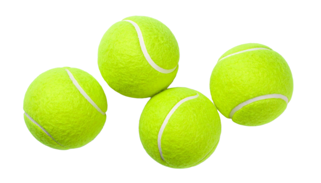 Tennis balls isolated on transparent background top view - Powered by Adobe