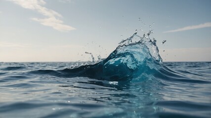 Dynamic ocean wave captures the powerful beauty of nature under a clear blue sky