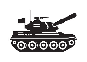 Tank silhouette vector, Tank icon illustrator