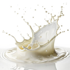  Dynamic Milk Splash - Isolated on Transparent Background
