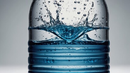 Dynamic water splash in clear bottle capturing the essence of hydration and freshness