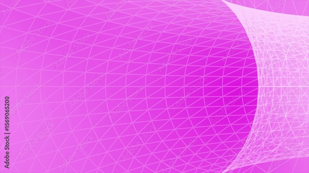 Poster pink color lines and dots mesh pattern flyling through 3d tunnel modern design loop able geometrical